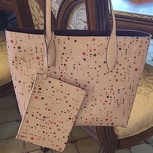 Kate Spain twinkle tote pink stars.